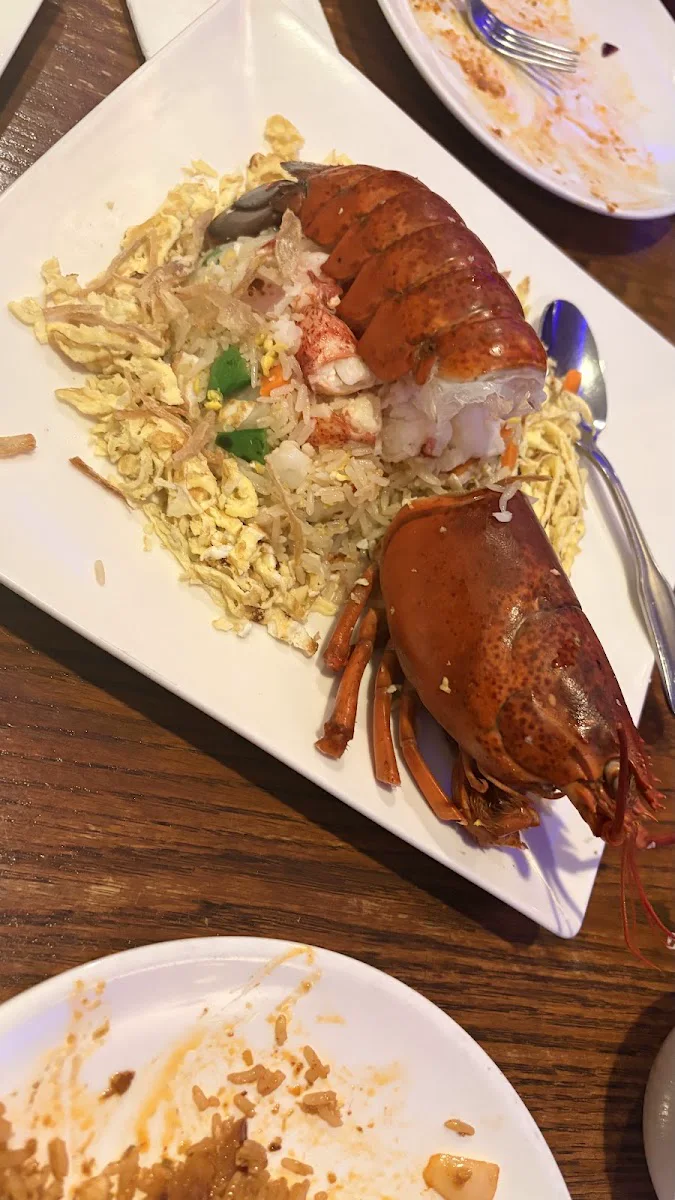 Lobster and fried rice served at Malay Morristown